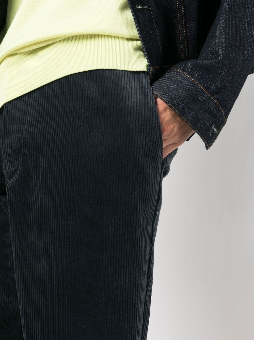 corduroy straight-leg cut trousers - 5