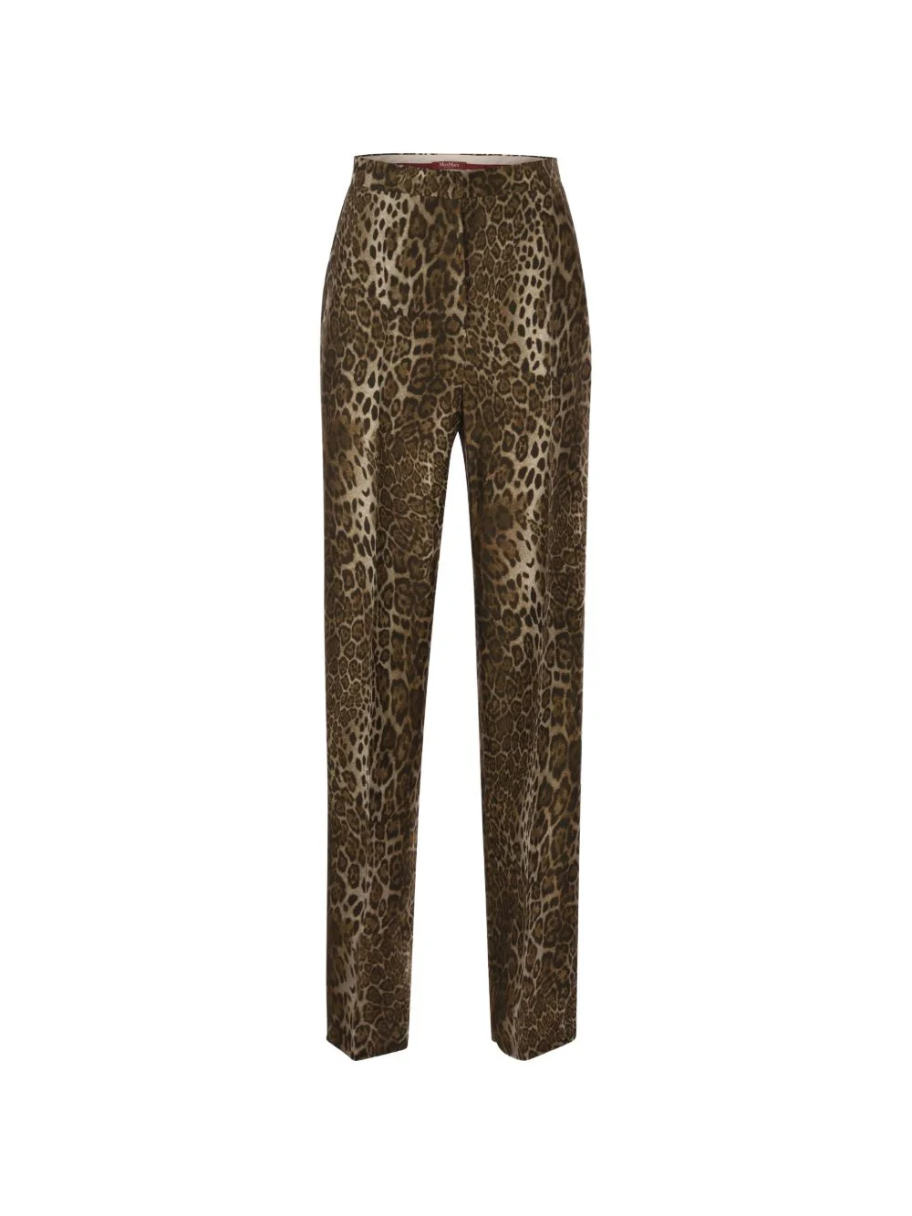 animal-print silk trousers - 1