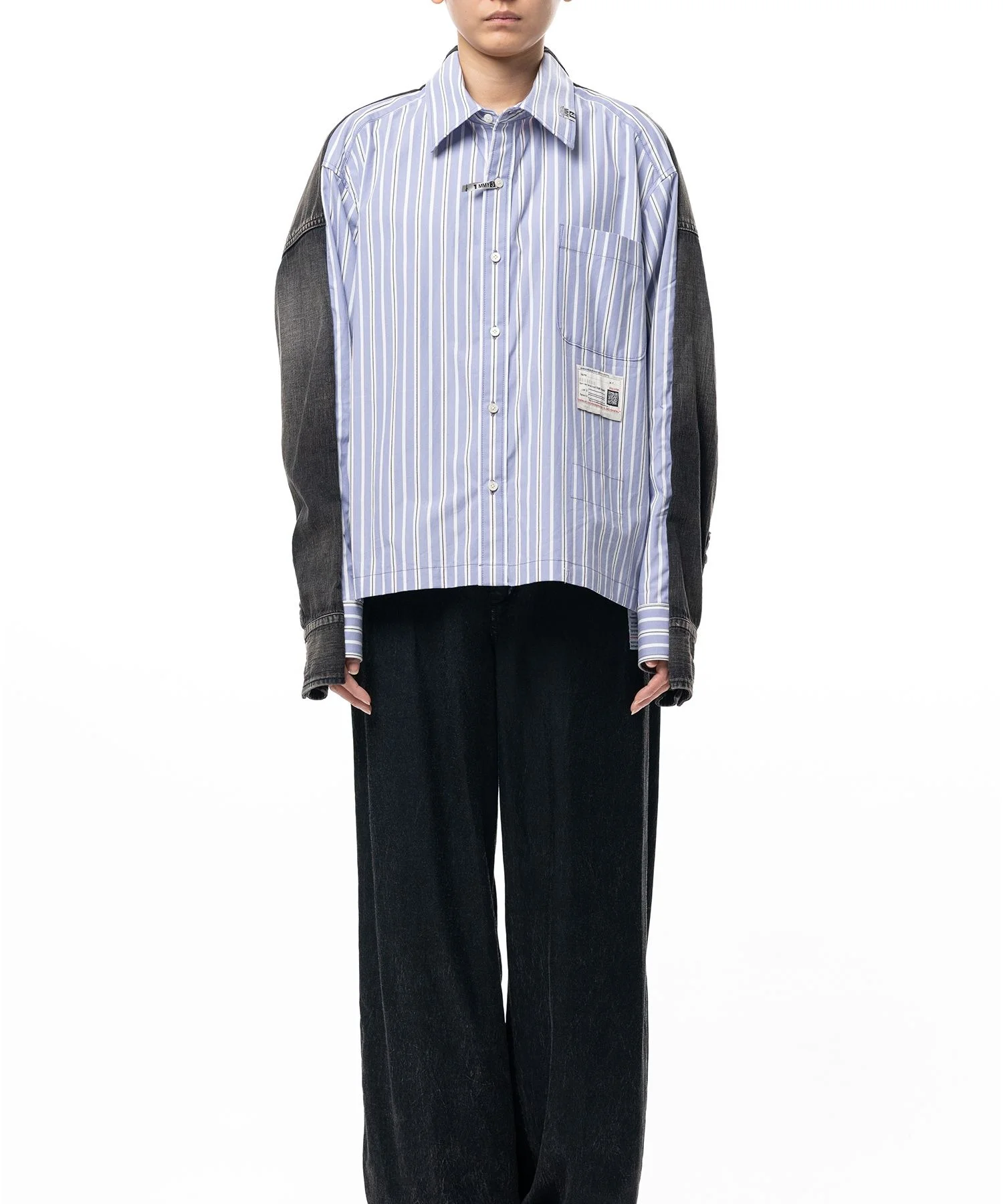 Front Back Combined Stripe Shirt - 1