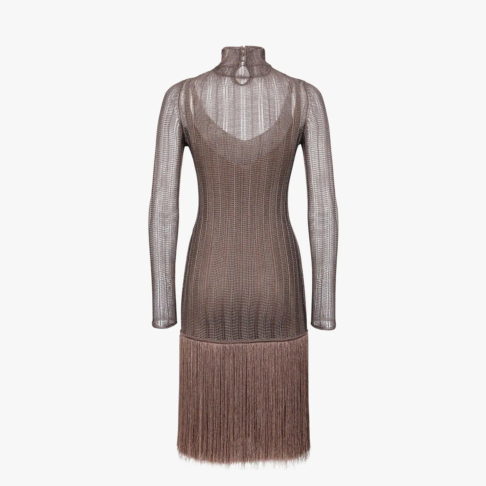 Brown viscose dress - 2