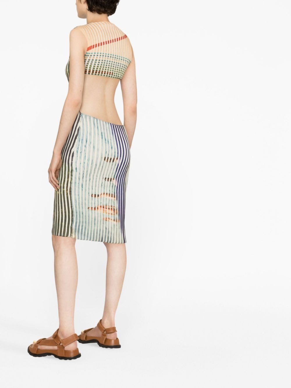 graphic-print knitted midi dress - 3