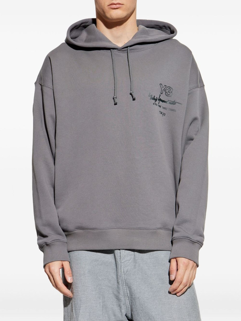 Y-3 logo-print hoodie outlook