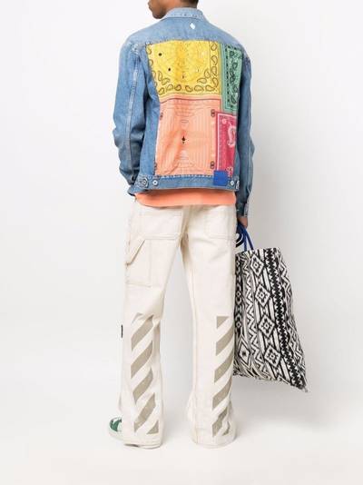 Marcelo Burlon County Of Milan bandana-print denim jacket outlook