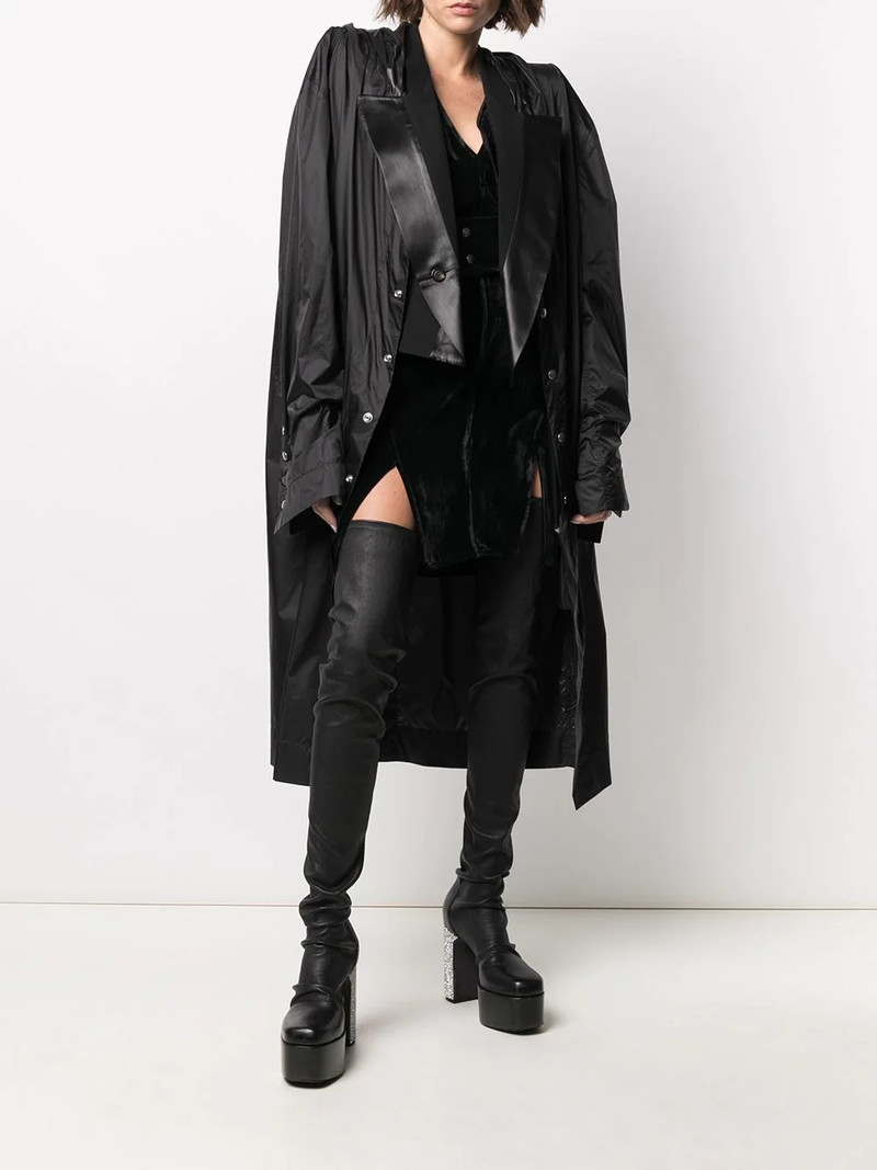 Rick Owens velvet v-neck short dress outlook