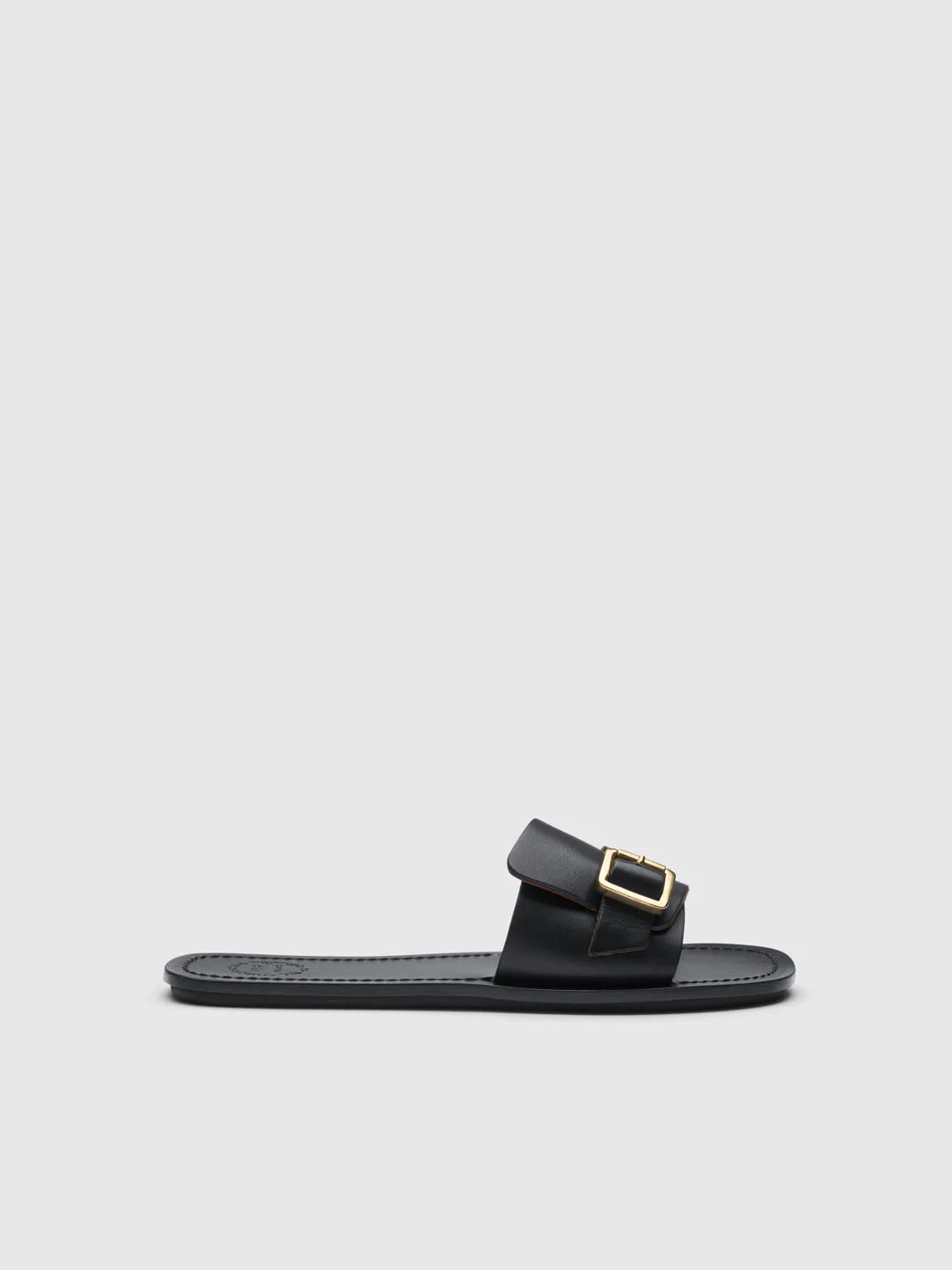 Velturno Black Leather Flat sandals - 1