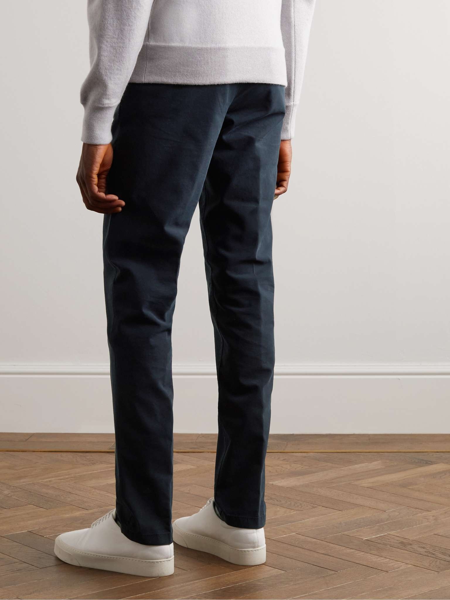 Slim-Fit Cotton-Blend Trousers - 4