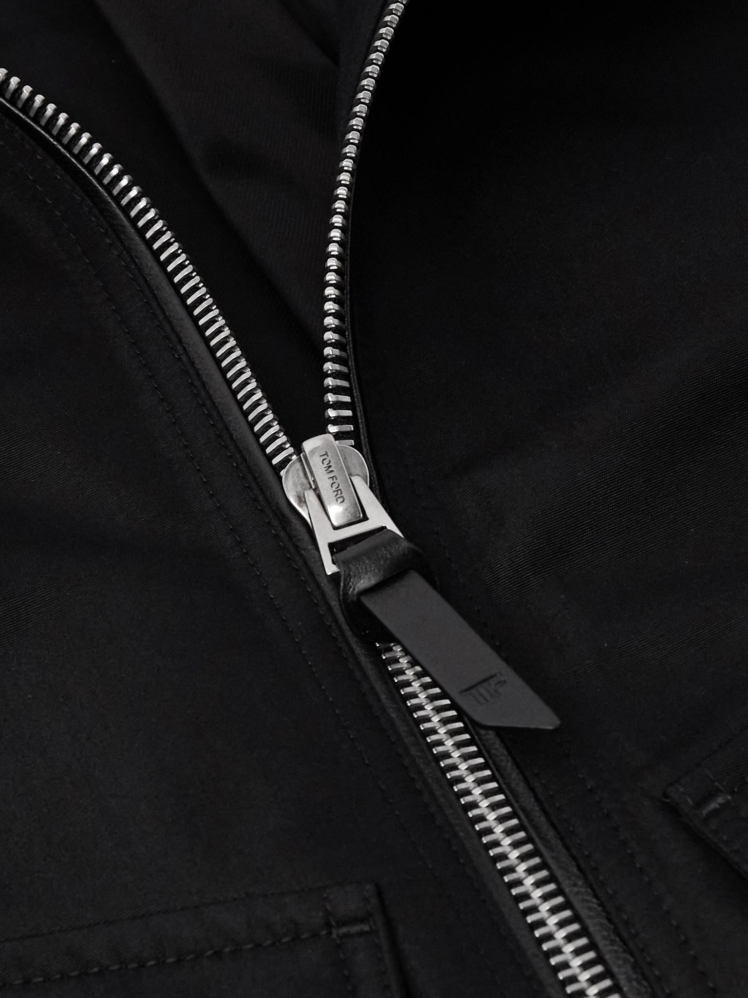 Coated Cotton-Canvas Bomber Jacket Black - 4