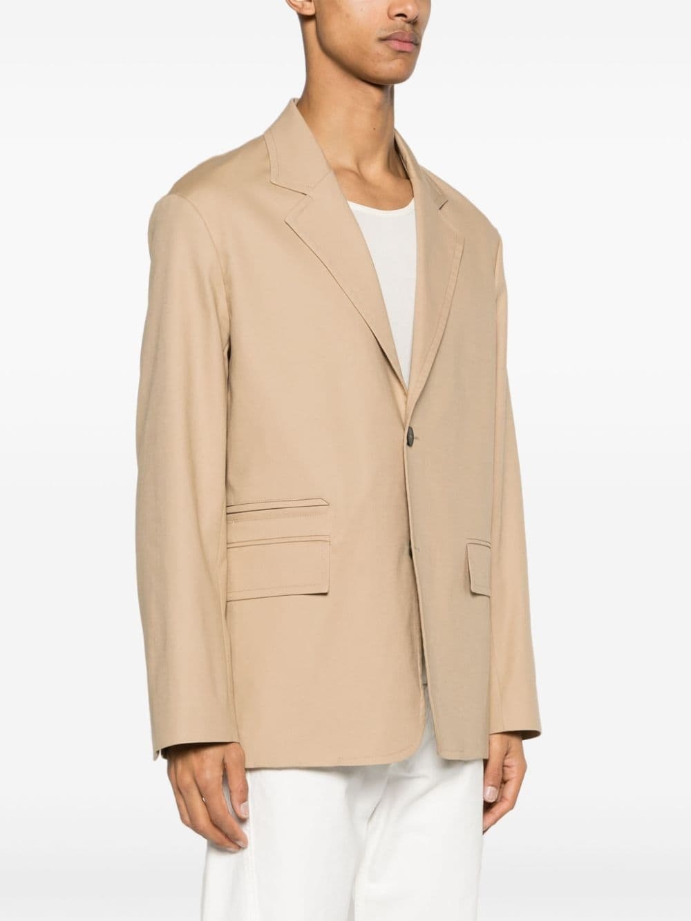 single-breasted cotton blazer - 3