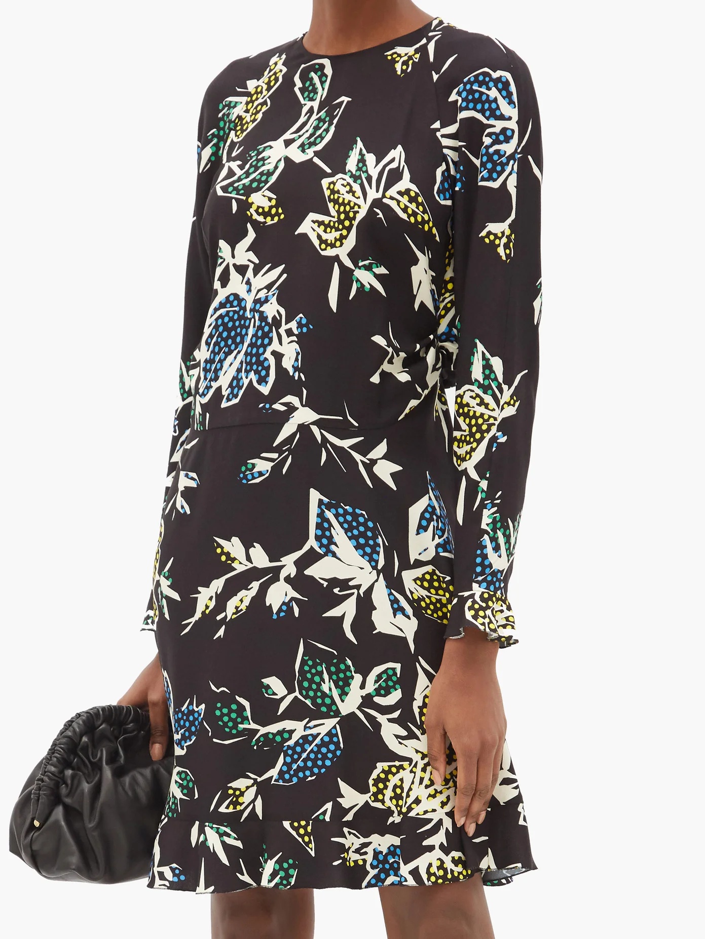 Keyhole-nape floral-print crepe dress - 6