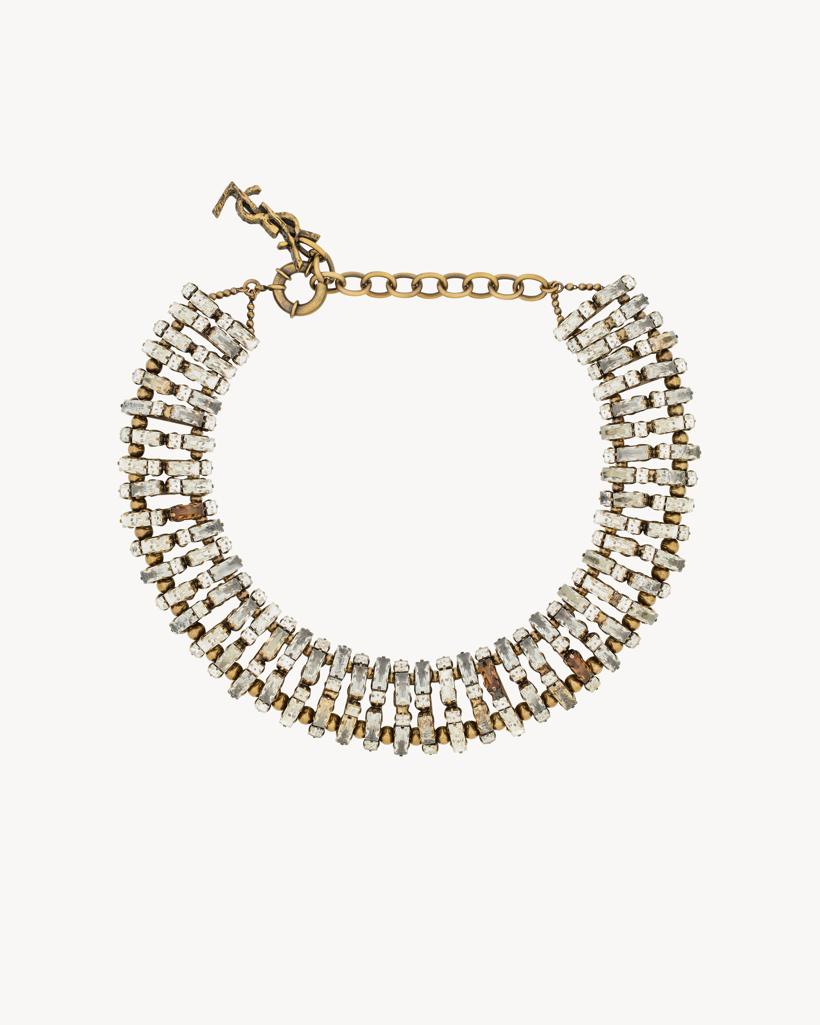 OVERSIZED CRYSTAL PYRAMID NECKLACE IN METAL - 2