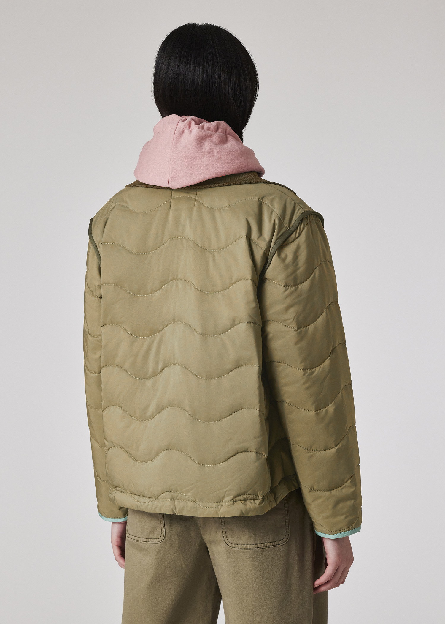 Women's Khaki Quilt Jacket - 7