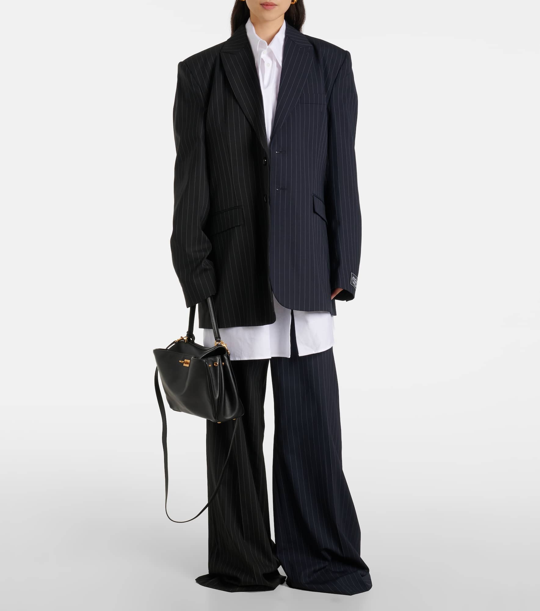 Pinstripe wool blazer - 2