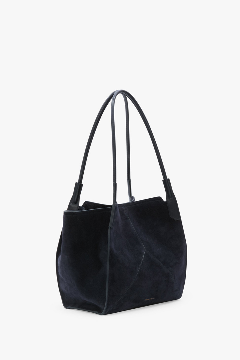 Victoria Tote In Navy Suede 2