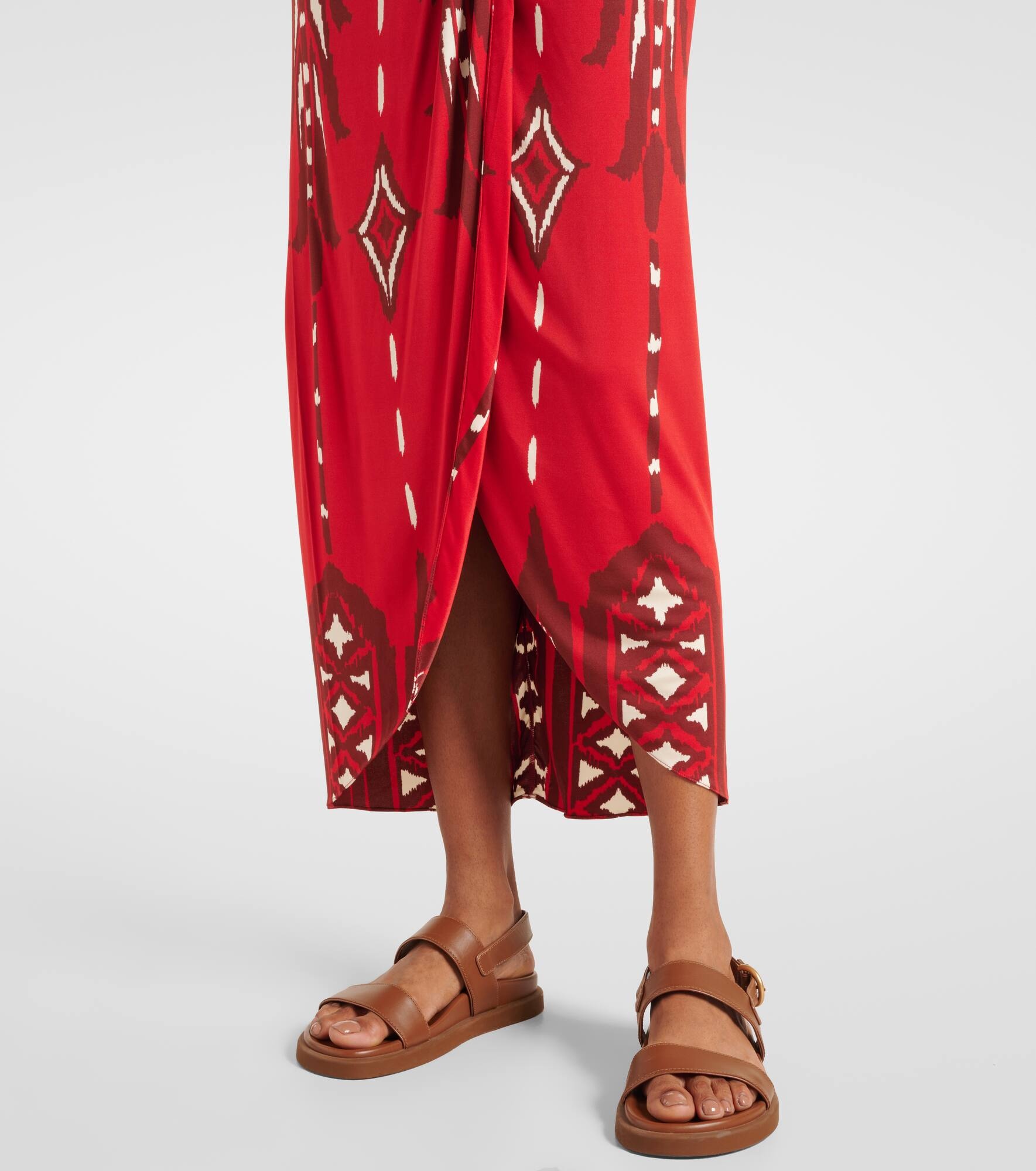 Printed twisted midi skirt - 5