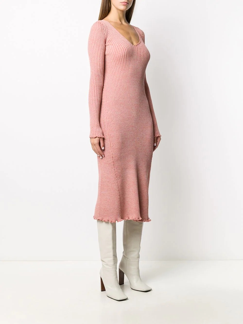 ribbed knit midi dress - 3