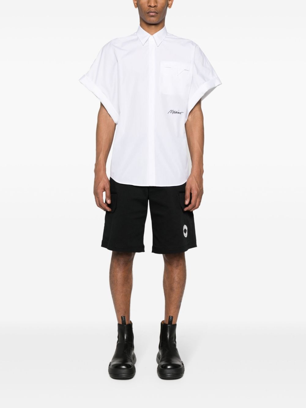 logo-print cargo shorts - 2