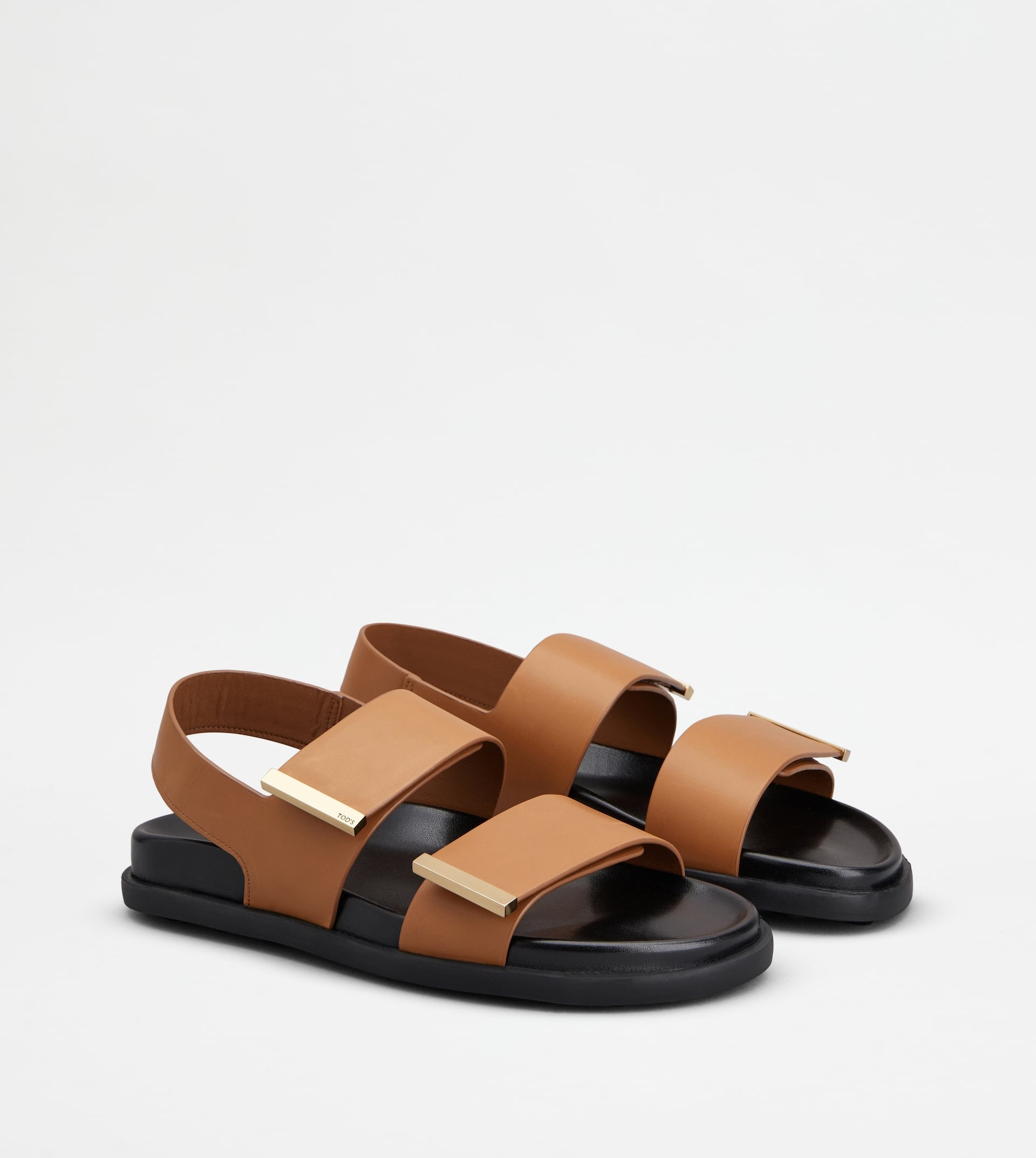 SANDALS IN LEATHER - BROWN - 2