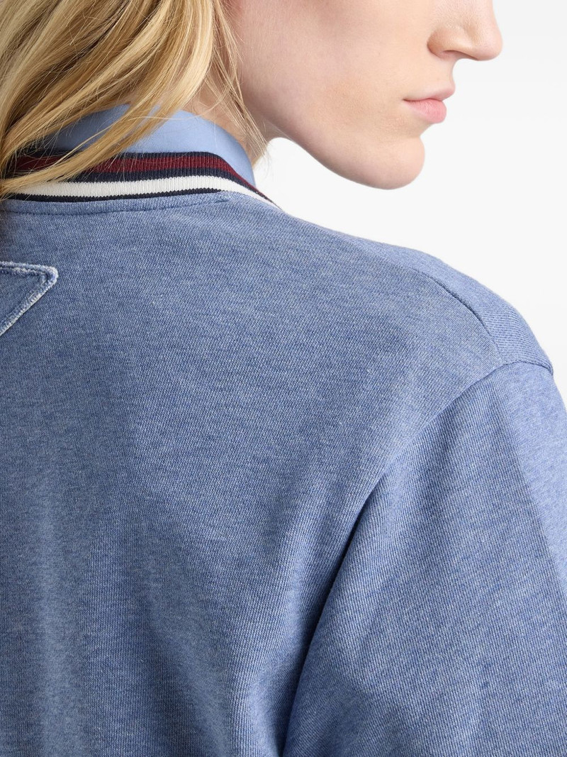 cotton fleece V-neck sweatshirt 5