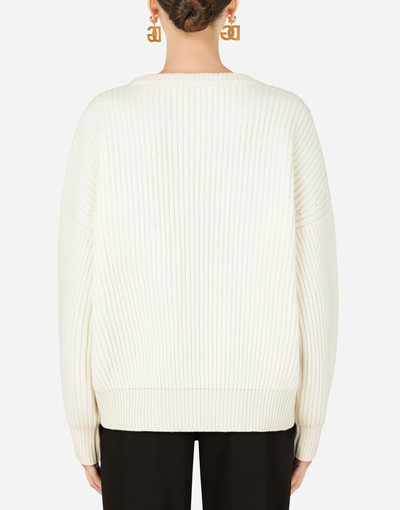 Dolce & Gabbana Cashmere fisherman’s rib sweater with intarsia outlook