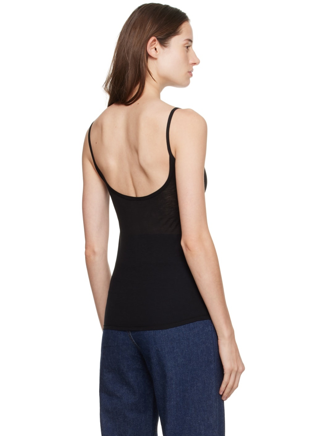 Black Semi-Sheer Tank Top - 3