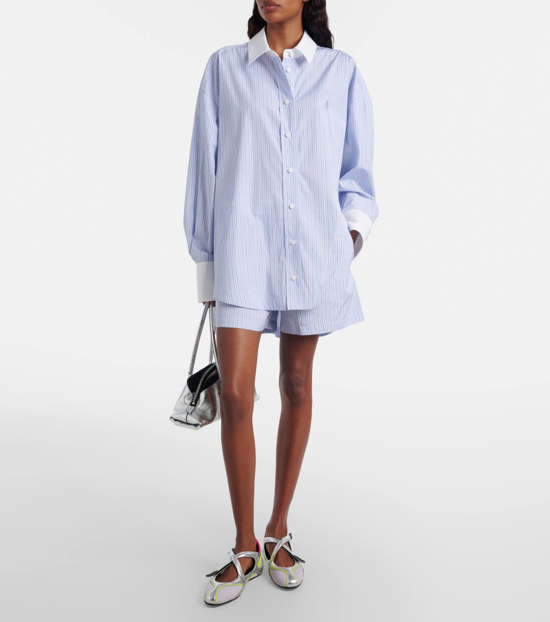 THE ATTICO Striped cotton shorts outlook