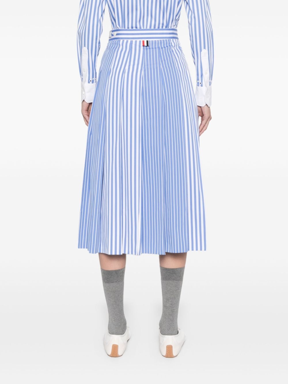 pleated striped midi skirt - 4