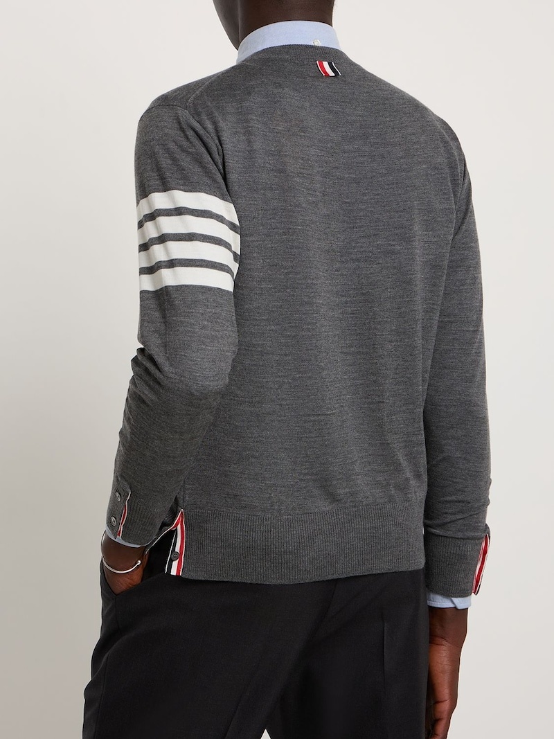 Wool crewneck sweater w/ stripes - 3