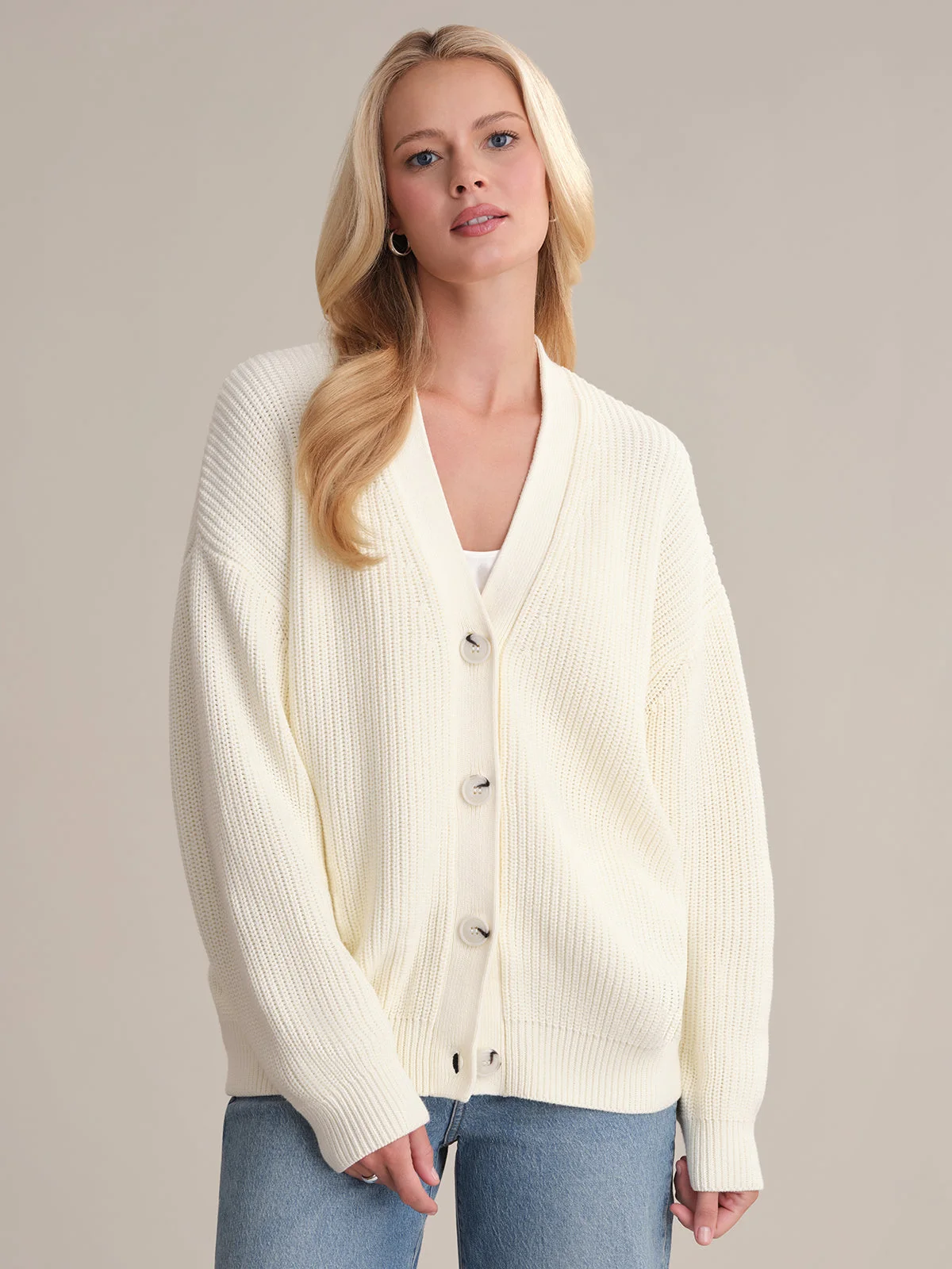 Emilia: Cotton Cocoon Cardigan - 1