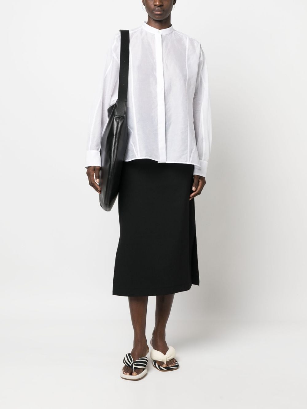 Jil Sander raised-placket organic cotton shirt - White