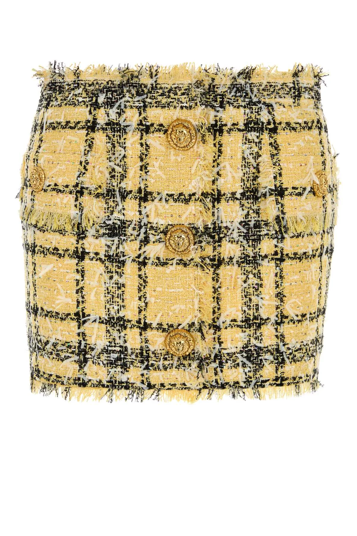 Balmain Women Embroidered Tweed Mini Skirt - 1