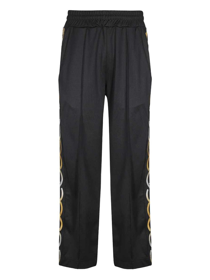 chain-print elasticated-waistband track pants 1
