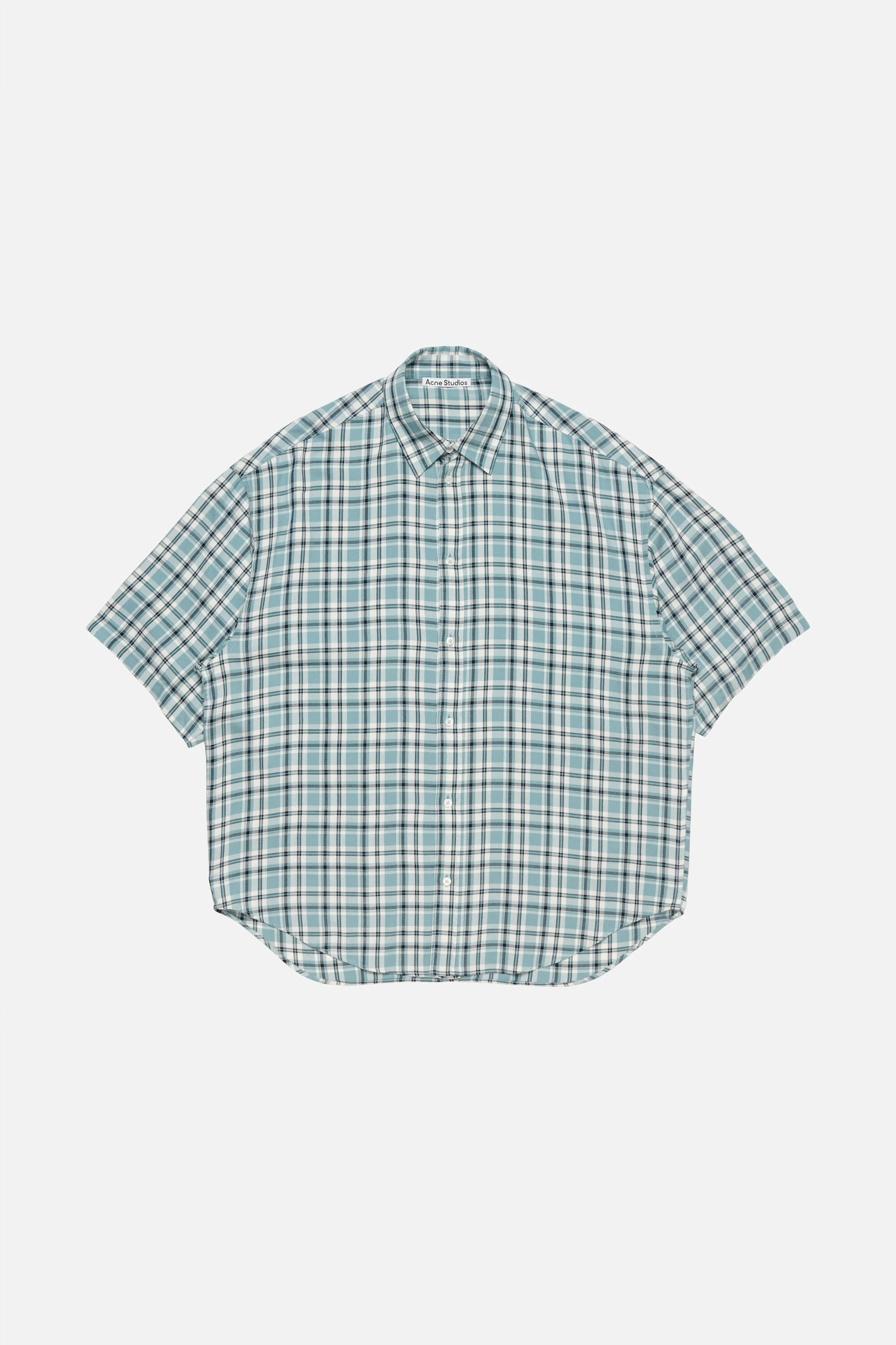 Checked flannel shirt - Turquoise/blue/white - 1