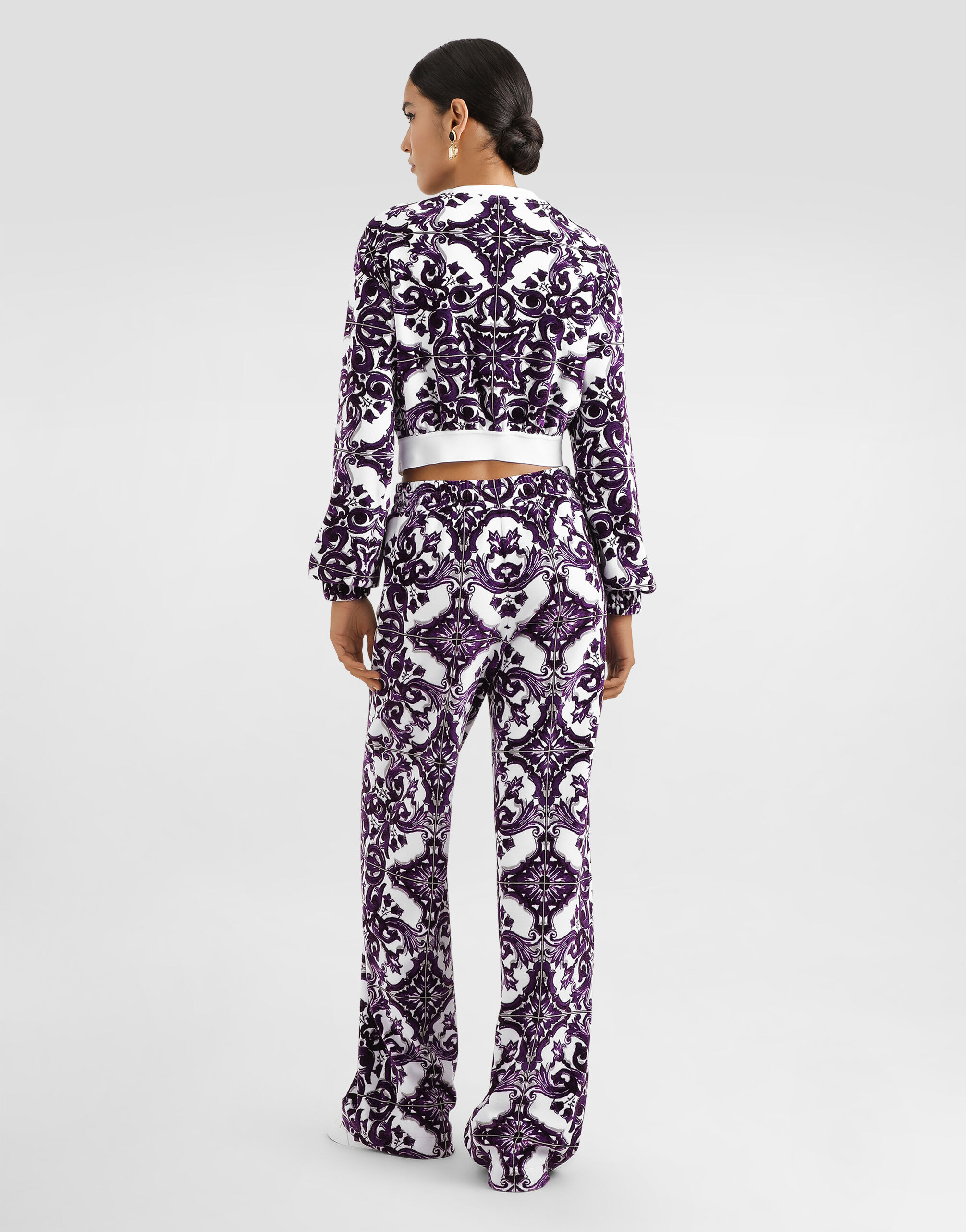 Majolica-print trousers - 3