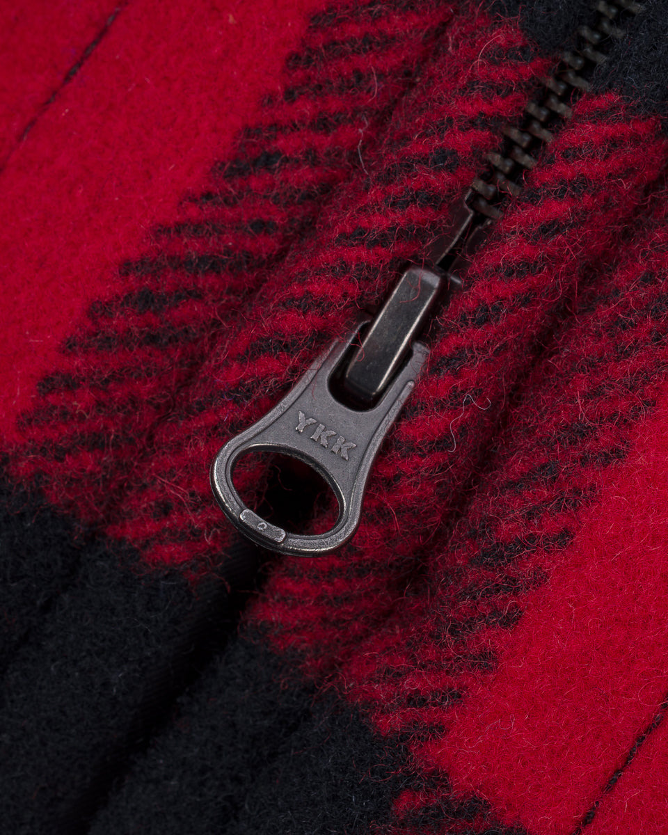 IHW-20-RED Wool Buffalo Check Bush Jacket - Red - 15