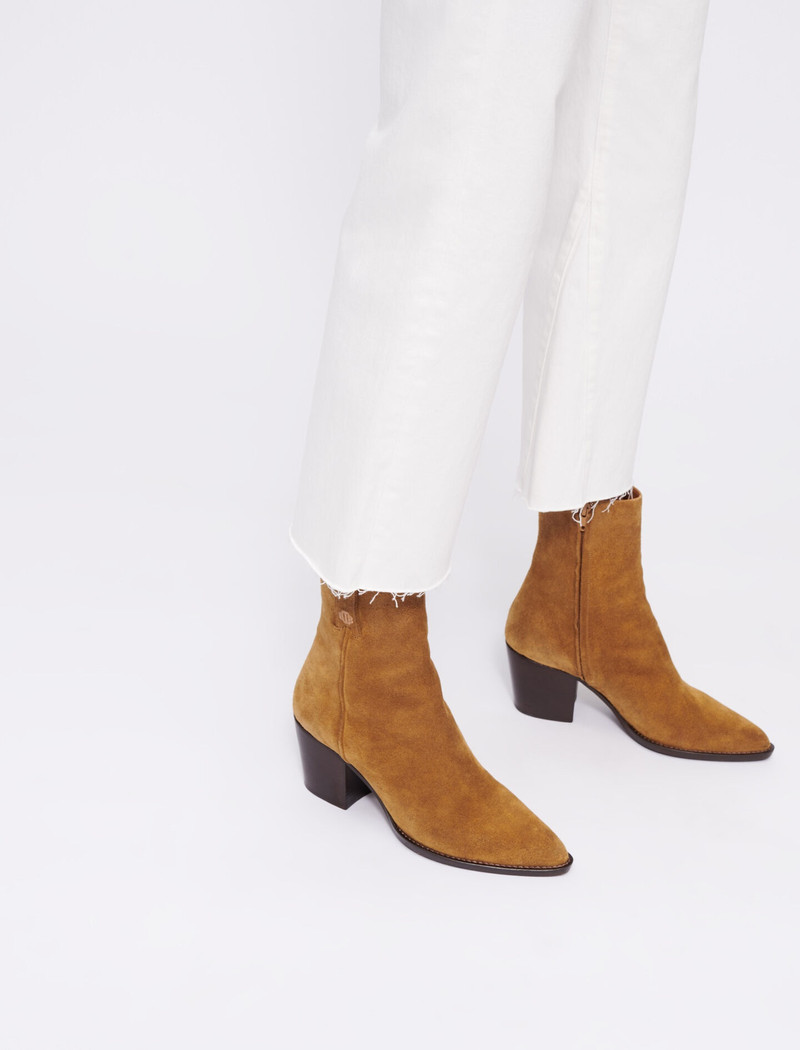 Cowboy boots in camel suede leather 10