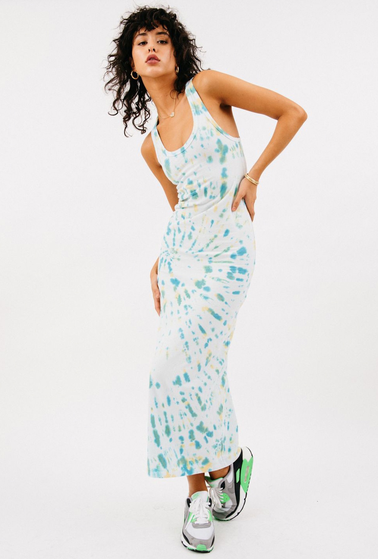 MARINE TIE DYE COTTON MAXI DRESS - 2
