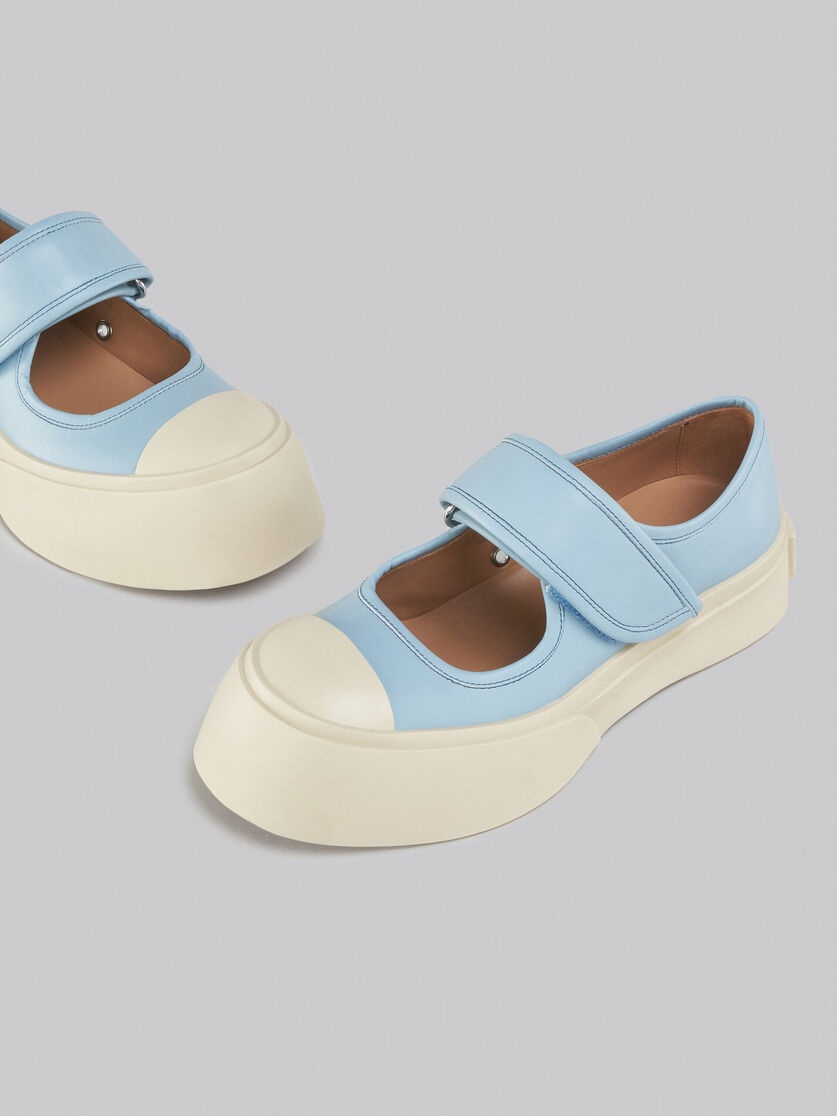 LIGHT BLUE NAPPA LEATHER MARY JANE SNEAKER - 5