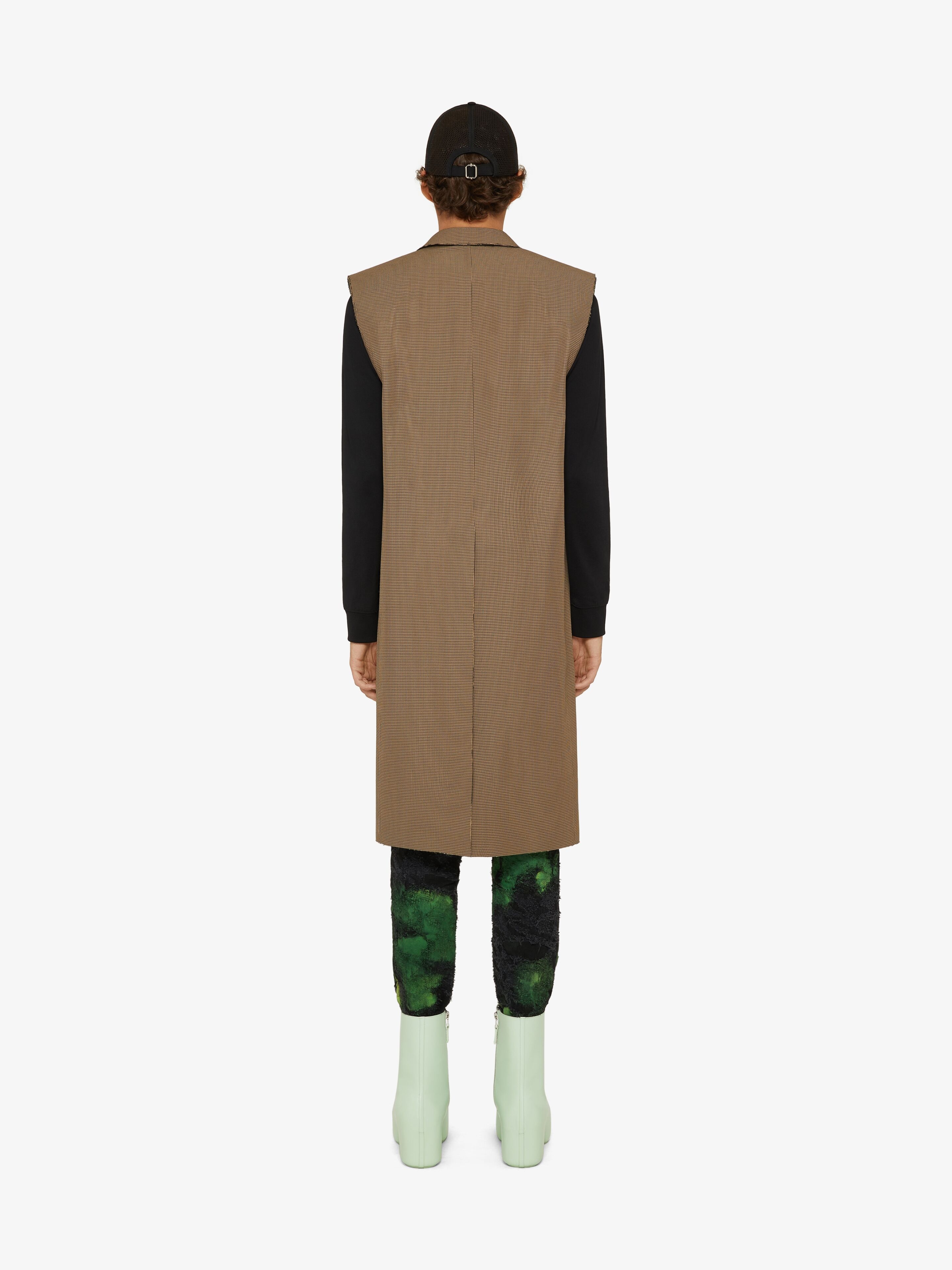 COAT IN TECHNICAL FIBER WITH RAW EDGES - 4