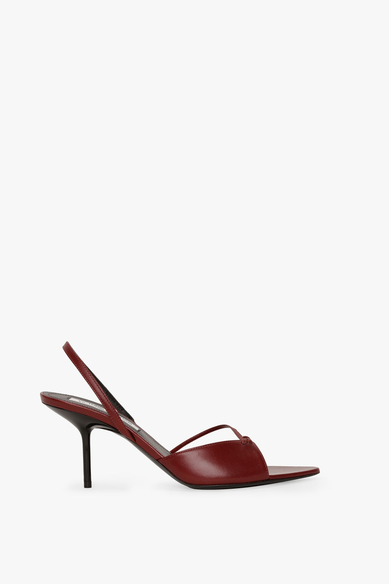 Harlow Stiletto Sandal In Burgundy Smooth Leather - 1