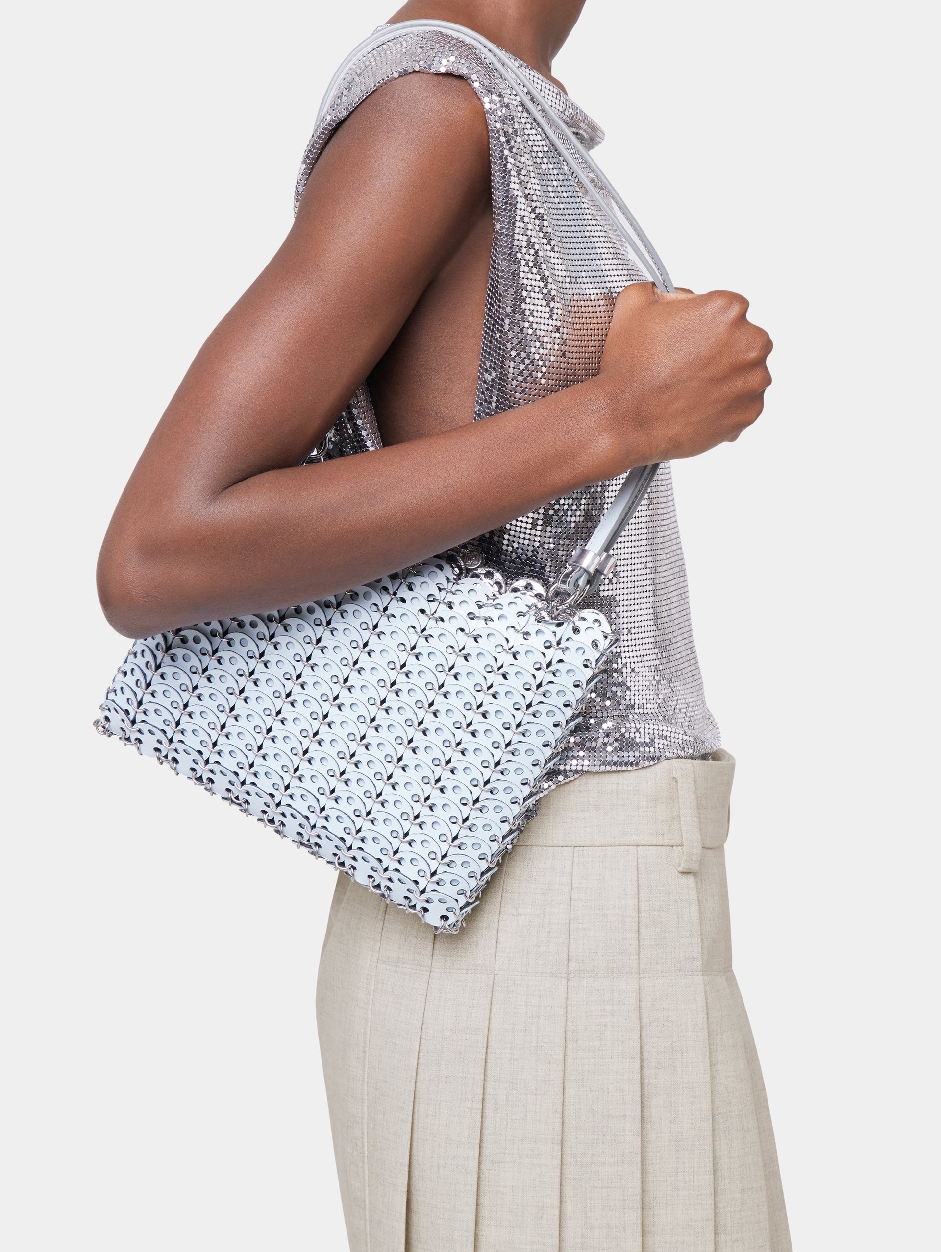 SILVER/BLUE 1969 FLIP BAG IN LEATHER - 2