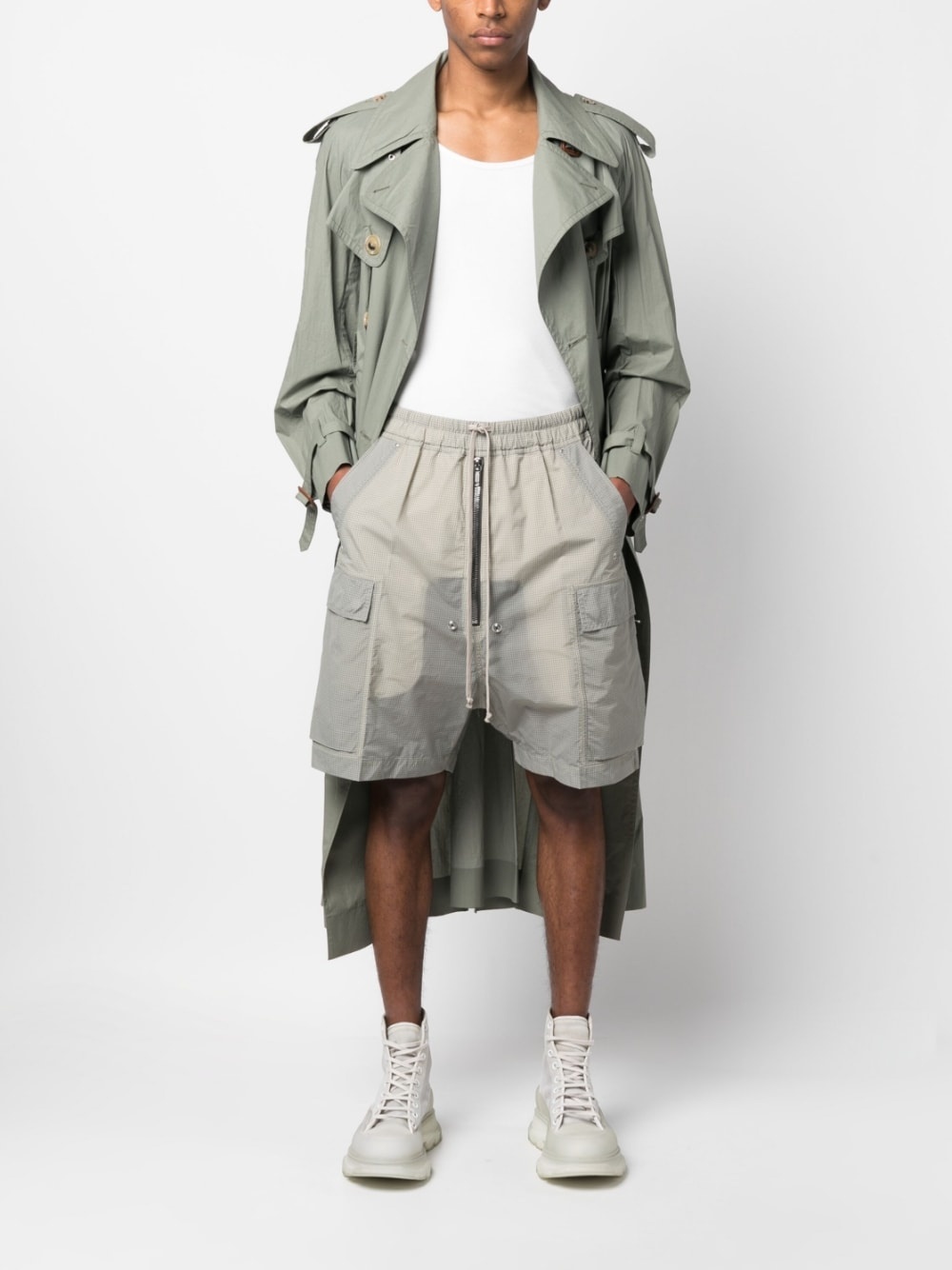 check-print drawstring shorts - 2