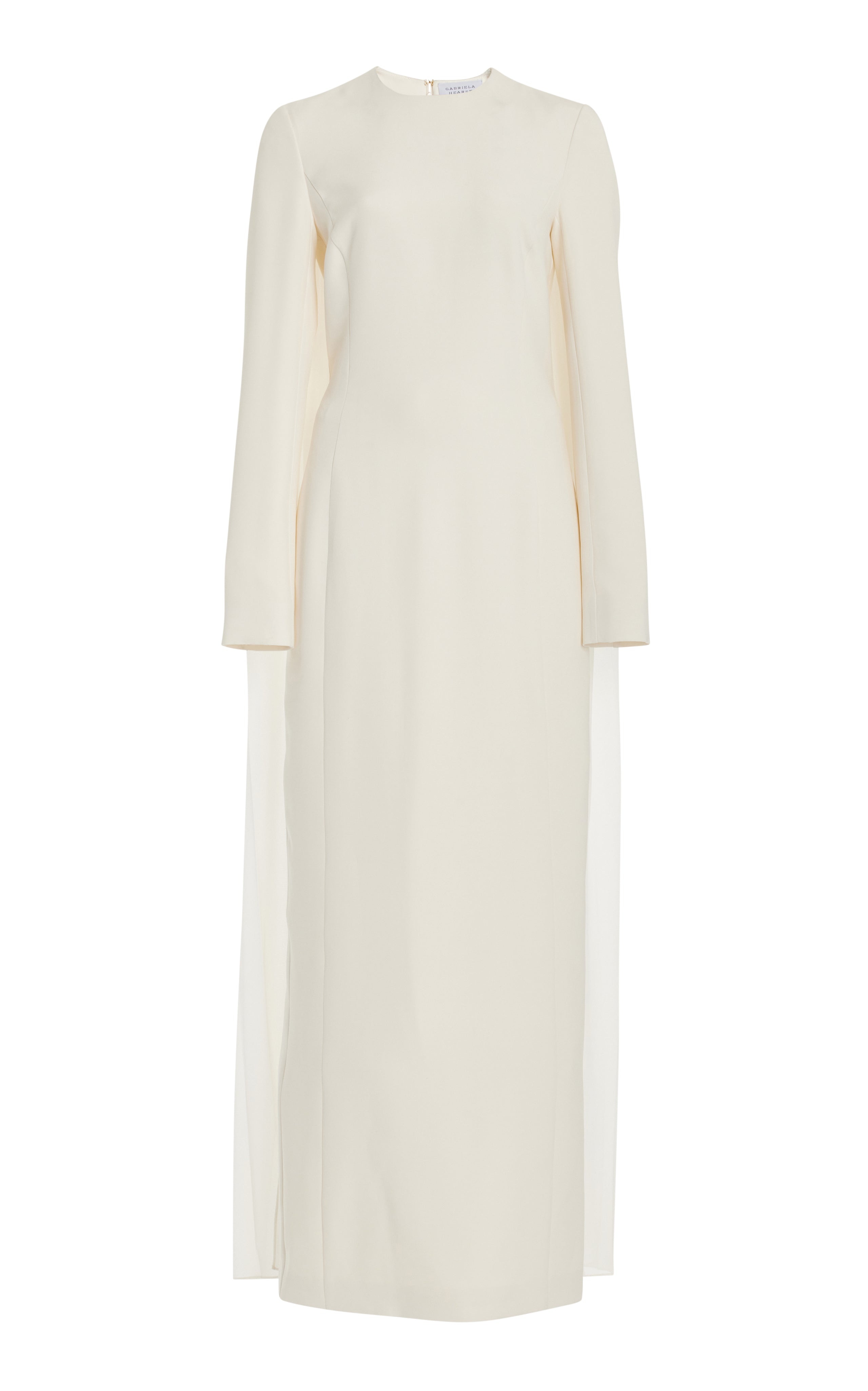 Carlota Draped Gown in Silk Wool Cady - 1