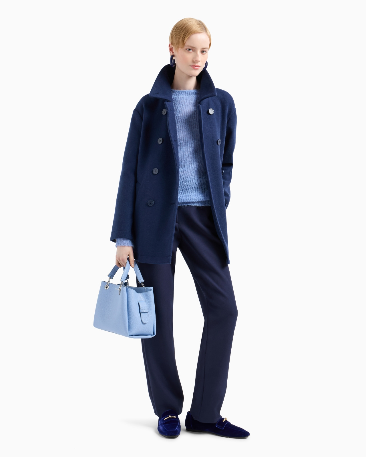 Double-breasted cloth pea coat - 4