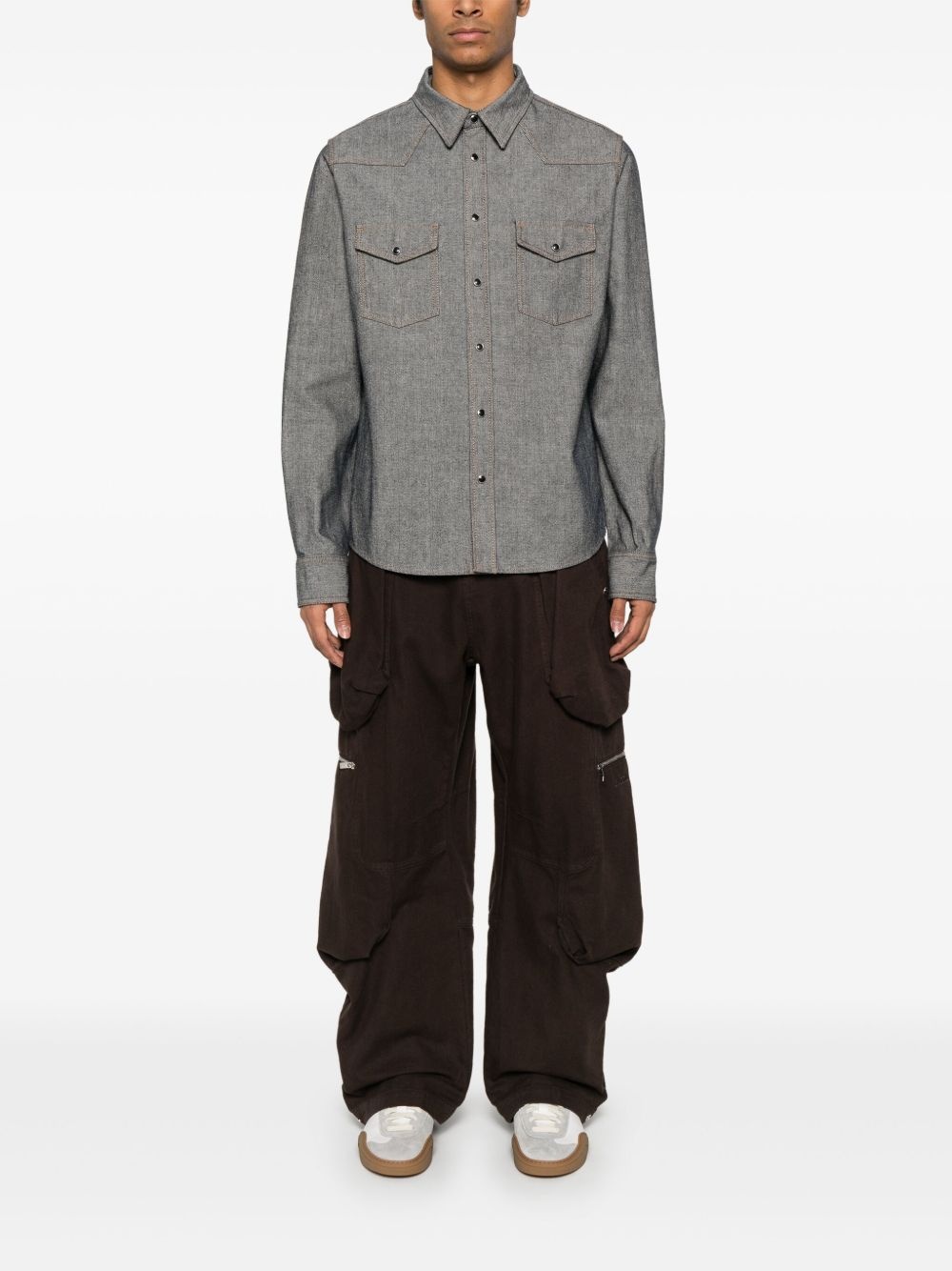 rinsed denim shirt - 2