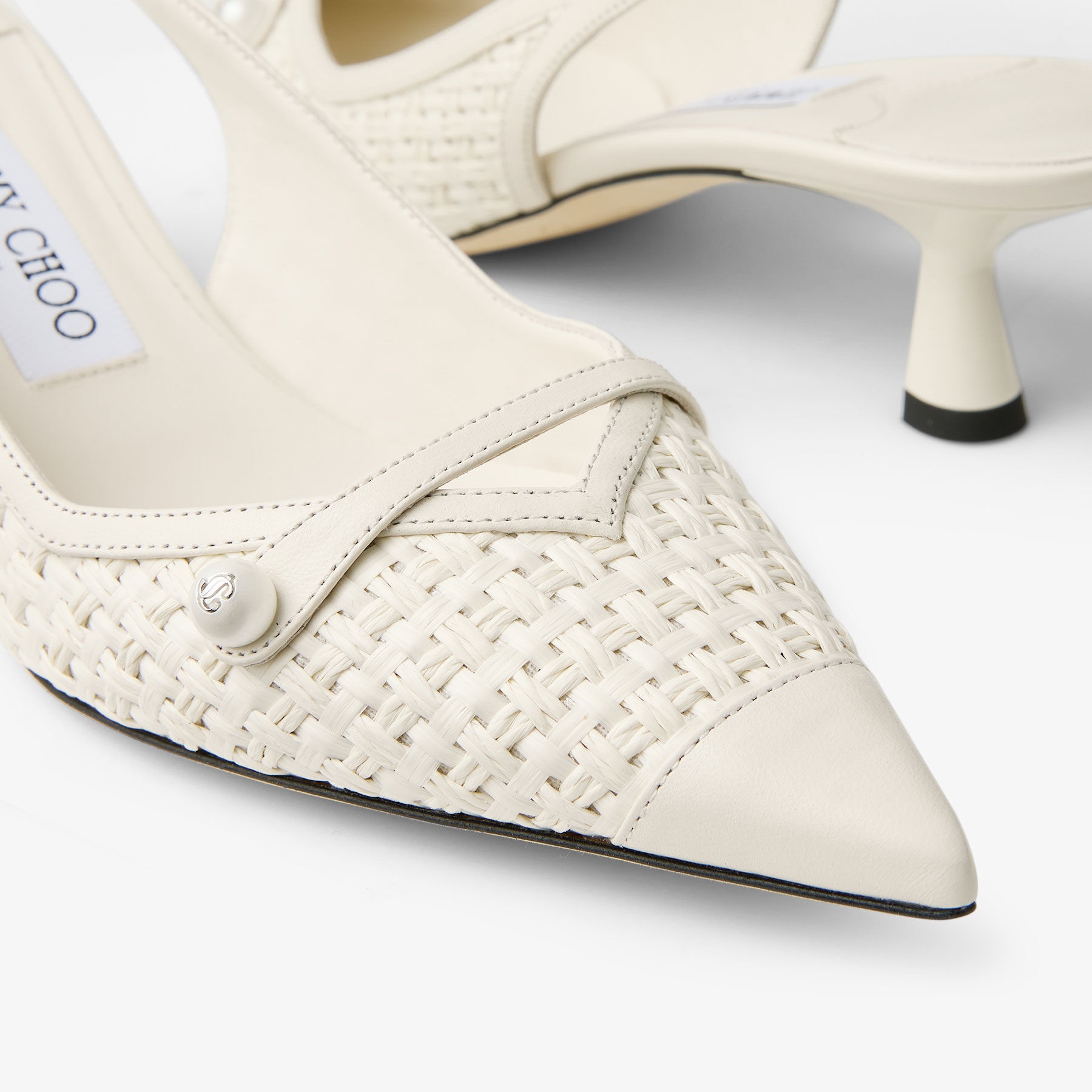Amita 45
Latte Leather and Raffia Pumps - 4