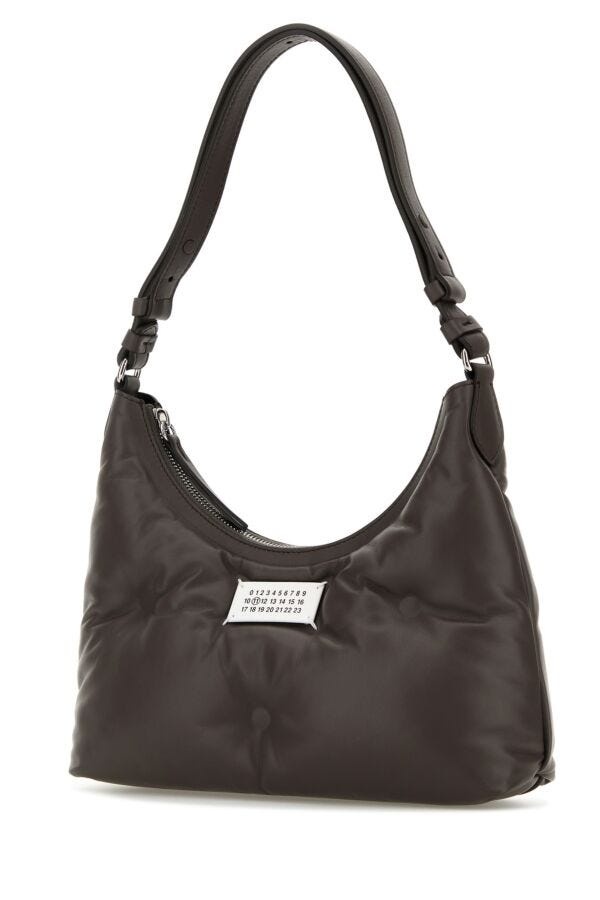 Maison Margiela Woman Brown Nappa Leather Small Glam Slam Hobo Shoulder Bag - 2