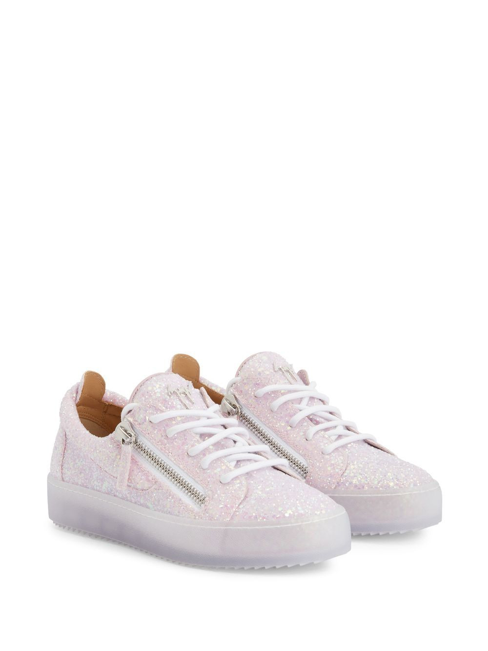 zip-detail glitter trainers - 2