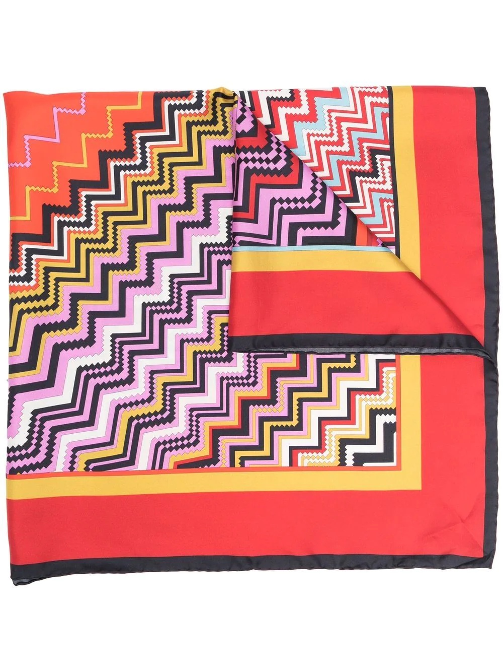 zigzag-print silk scarf - 1