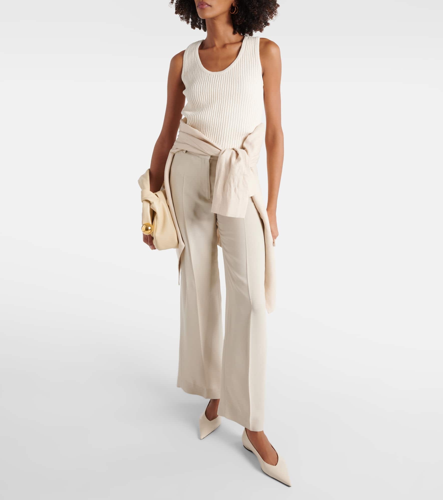 Ribbed-knit cotton-blend bouclé tank top - 2