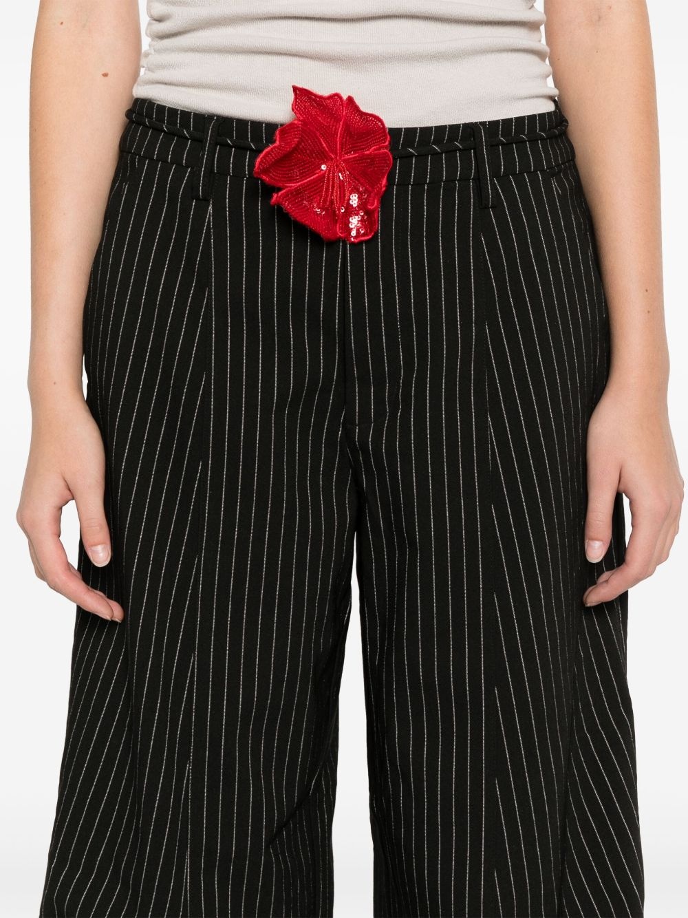 pinstripe cargo trousers - 5